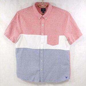 American Eagle Outfitters Classic Fit Shirt Mens XL Colorblock Chambray S/S